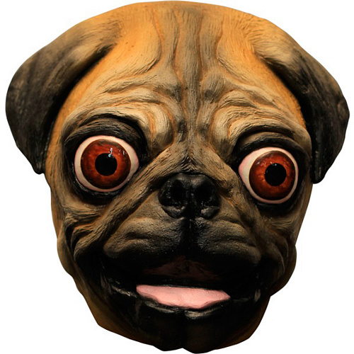 Латексная маска собаки «Мопс» 