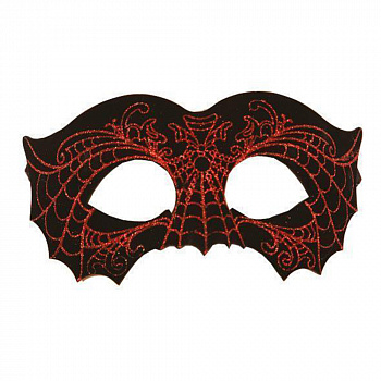 Черная венецианская маска «Летучая мышь» 