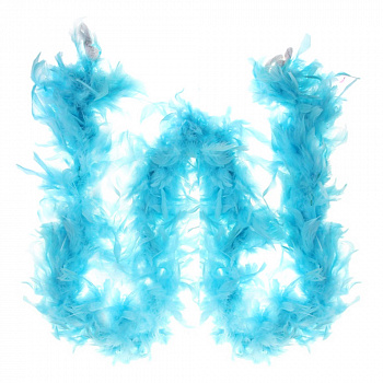 Голубое карнавальное боа из перьев