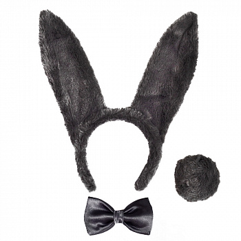 Набор «Серый Заяц»: уши на ободке, хвост,  бабочка
