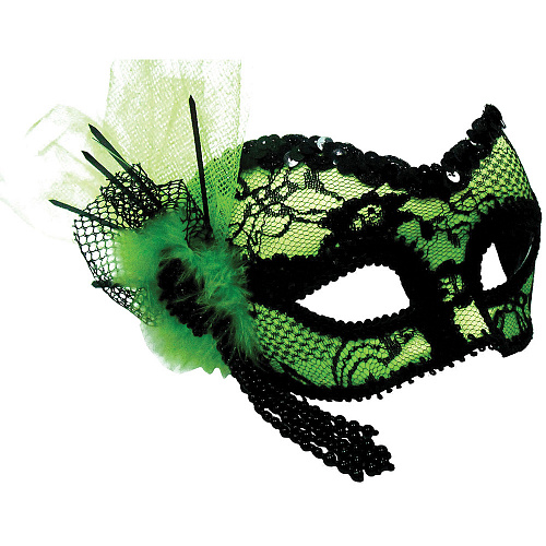 Зеленая венецианская маска «Коломбина» 