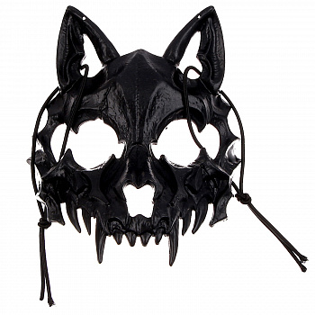 Пластиковая маска «Череп волка» черный