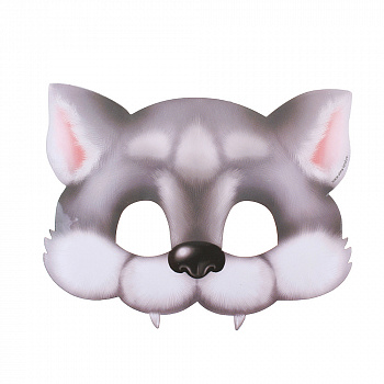 Карнавальная картонная маска волка 