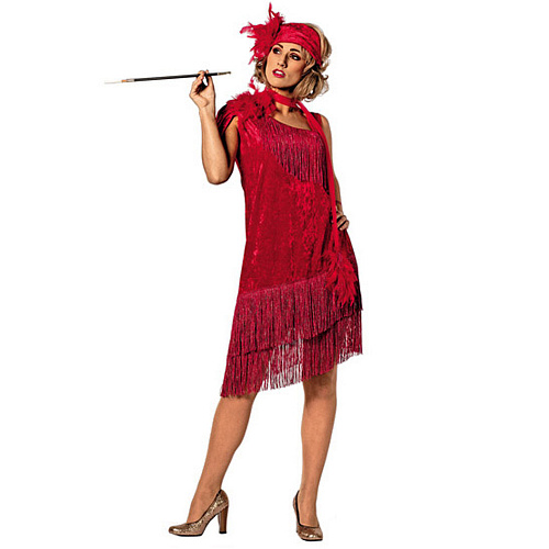 Красный женский костюм «Чарльстон» - платье в стиле Чикаго 30-х годов.