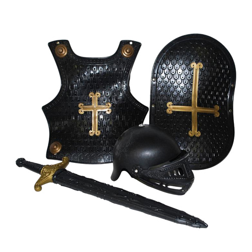 Набор рыцаря: доспехи, меч, щит, шлем