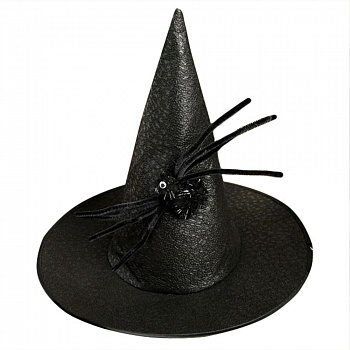 Черная шляпа ведьмы с пауком