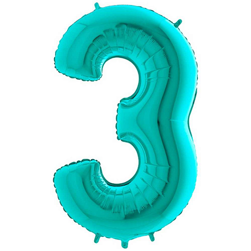 Воздушный шар-цифра с гелием «3» разных цветов