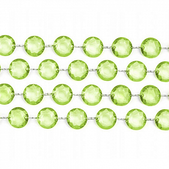 Салатовая гирлянда с круглыми кристаллами - новогоднее украшение
