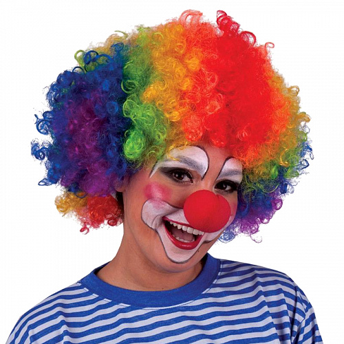 Разноцветный кудрявый парик клоуна