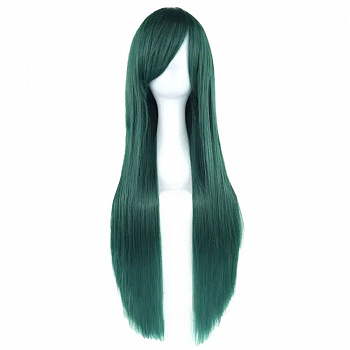 Длинный зелёный парик
