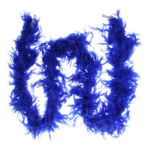 Синее карнавальное боа из перьев