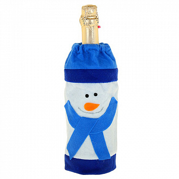 Одежда для бутылки «Снеговик в шарфе»