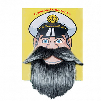 Седые накладные усы и борода моряка