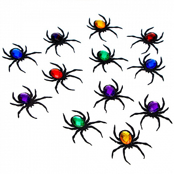 Набор пауков со стразами - украшение на Хэллоуин