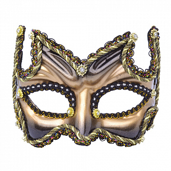Мужская золотистая венецианская маска 