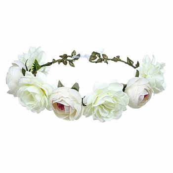 Свадебный венок на голову «Белые розы»