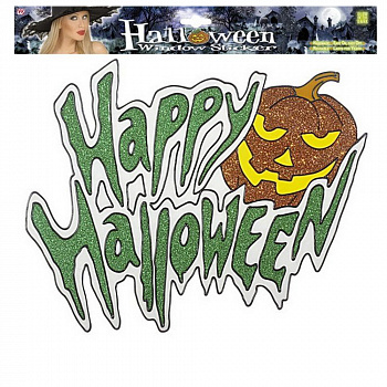 Светящаяся наклейка на стекло «Happy Halloween»