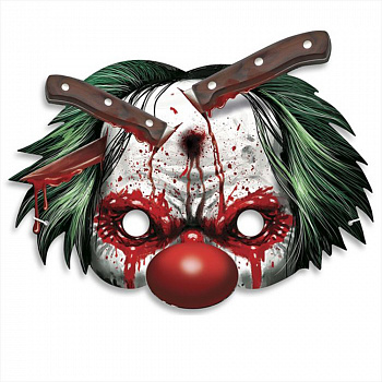Маска клоуна «Ножи в голове» картонная 