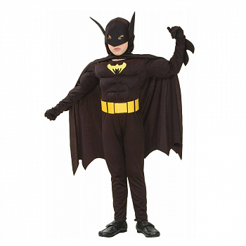 Детский новогодний костюм Бэтмена с мускулами