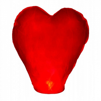 Красный небесный фонарик "Сердце"