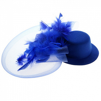 Синяя шляпка вуалетка