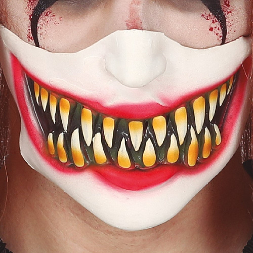 Латексная маска «Челюсть клоуна» на пол-лица 