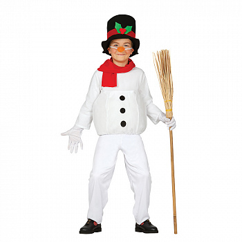 Детский новогодний костюм снеговика с шляпой
