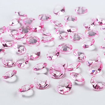 Розовые кристаллы - украшение свадебного стола - 20 мм. по 10 шт.