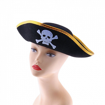 Детская шляпа пирата с золотой каймой
