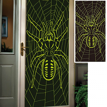 Декор двери на Хэллоуин «Светящийся паук»
