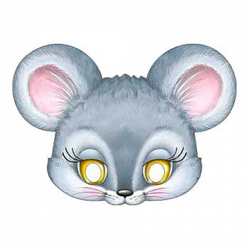 Карнавальная картонная маска мышки 