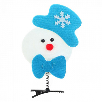 Заколка новогодняя «Снеговик в шапке»