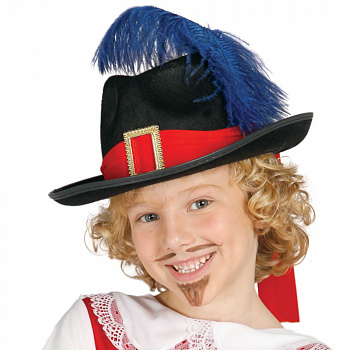 Детская шляпа мушкетера с пером