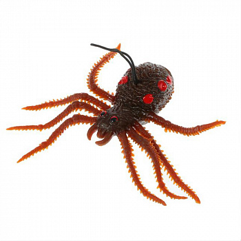 Коричневый резиновый паук 10 см на Хэллоуин