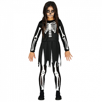 Детский костюм скелета для девочки на Хэллоуин
