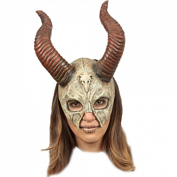 Латексная маска «Череп с рогами» 