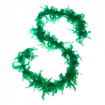 Зеленое карнавальное боа из перьев