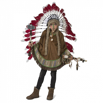 Детский новогодний костюм индейца - пончо