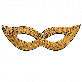 Золотая карнавальная маска с пайетками 