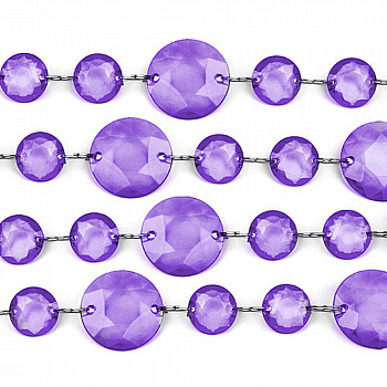 Фиолетовая гирлянда с маленькими и большими кристаллами