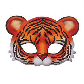 Карнавальная бумажная маска тигра 