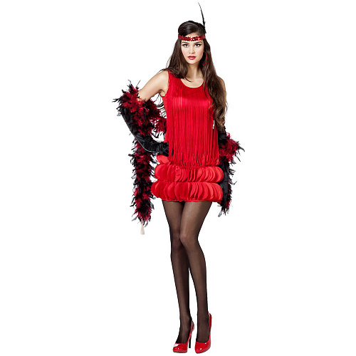 Красный карнавальный костюм «Чарльстон» - платье в стиле Чикаго 30-х годов.