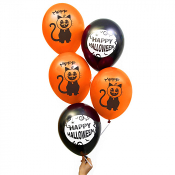 Воздушные шары на Хэллоуин с котами