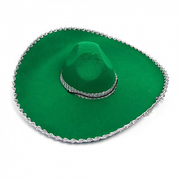 Шляпа Сомбреро зелёная