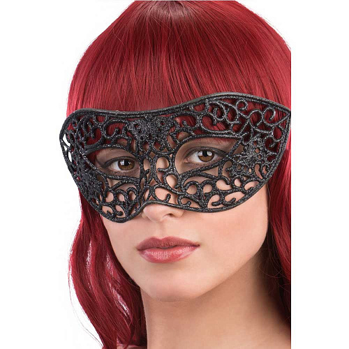 Черная венецианская маска с узором 