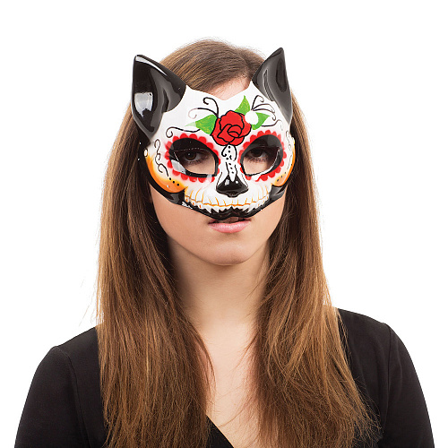 Маска кошки «День мертвых» на Хэллоуин