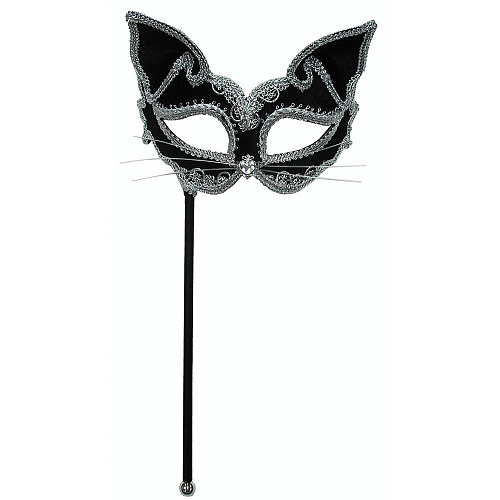 Венецианская маска кошки с держателем 