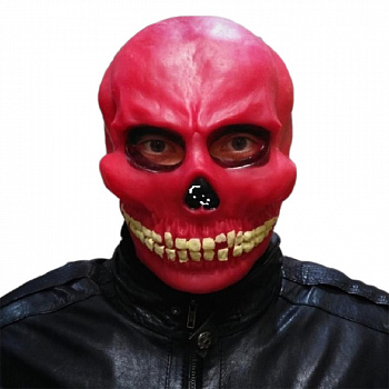Красная латексная маска череп