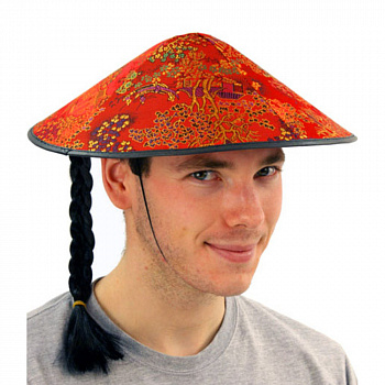 Китайская шляпа с косичкой