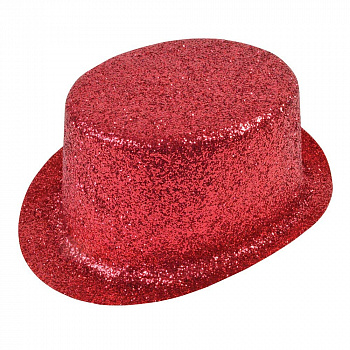 Красная блестящая шляпа - цилиндр